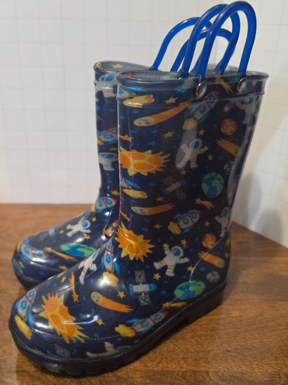 Member's Mark Space Astronaut Rain Boots Toddler Size 11/12 Blue